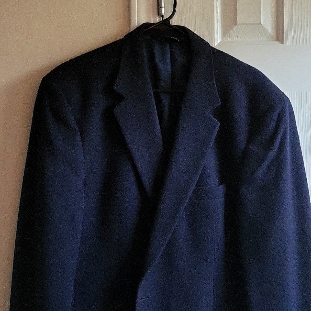 Navy Blue Wool Sports Jacket